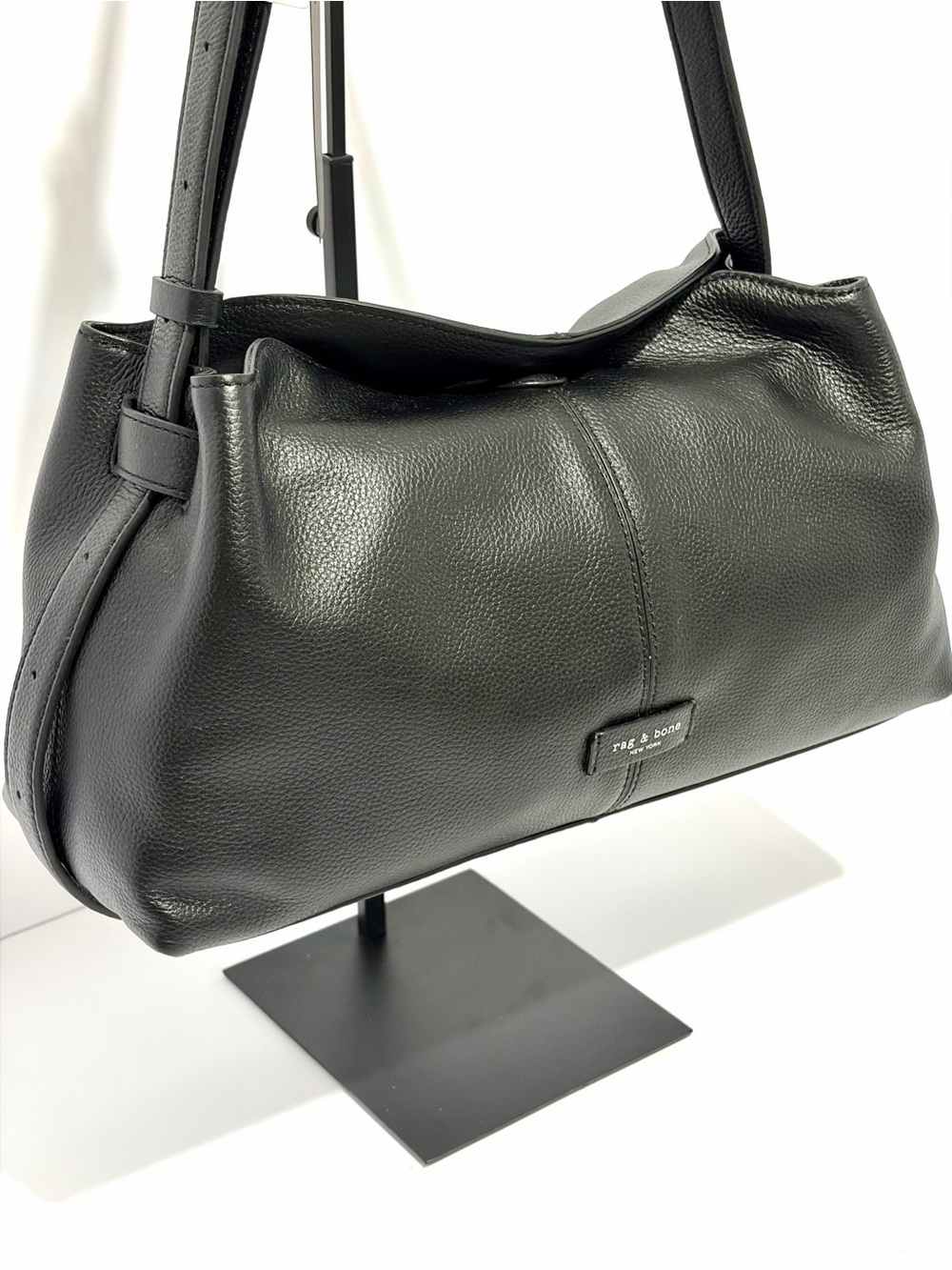 rag & bone Taylor Leather Shoulder Bag In Black/Silver NWT - Picture 6 of 15